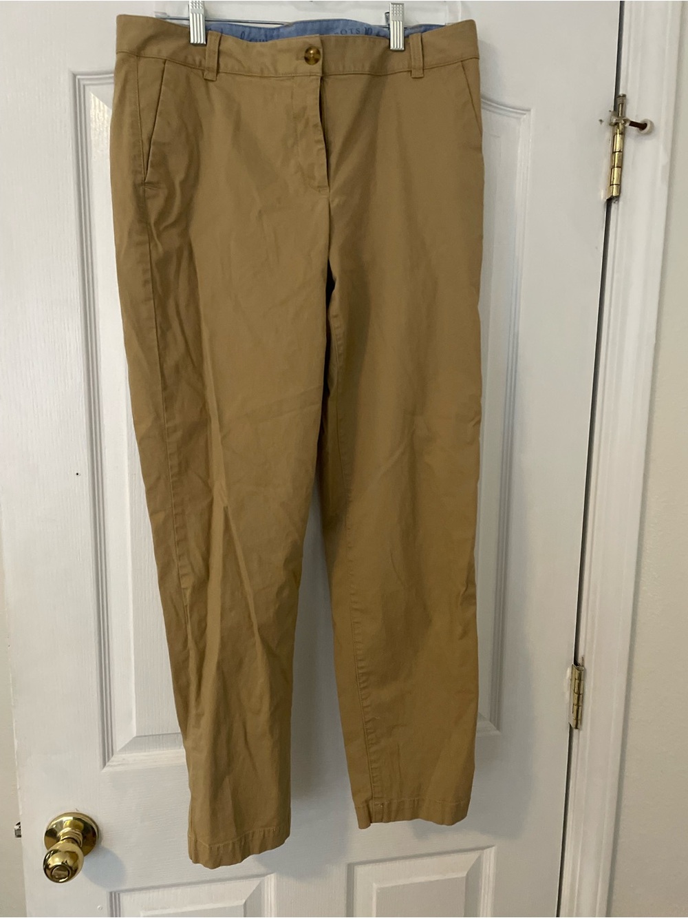 Talbots Khaki Straight-Leg Cotton Pants